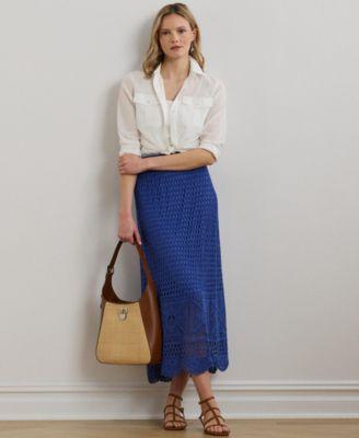 Women's Pointelle-Knit Linen-Blend Sweater Skirt by RALPH LAUREN Women's Pointelle-Knit Linen-Blend Sweater Skirt by RALPH LAUREN