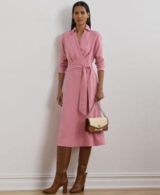 Women's Self-Belt Long-Sleeve Surplice Georgette Midi Dress by RALPH LAUREN Women's Self-Belt Long-Sleeve Surplice Georgette Midi Dress by RALPH LAUREN