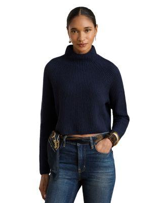 Wool Cashmere Cropped Mock Neck Sweater by RALPH LAUREN Wool Cashmere Cropped Mock Neck Sweater by RALPH LAUREN
