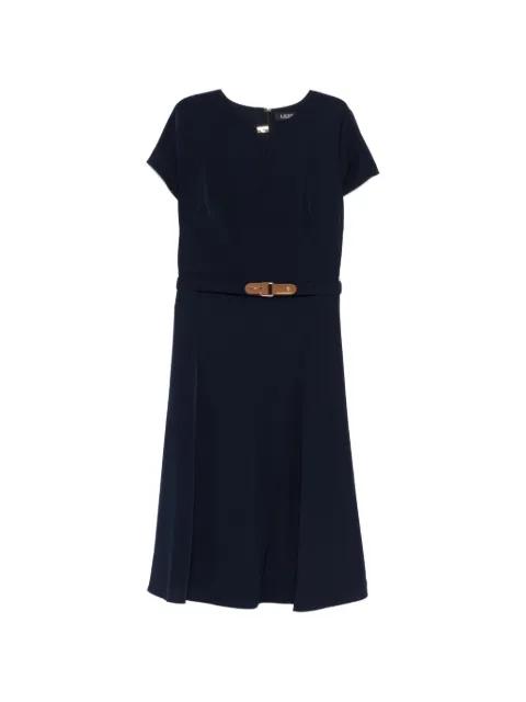 belted A-line midi dress by RALPH LAUREN