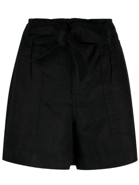 belted linen shorts by RALPH LAUREN