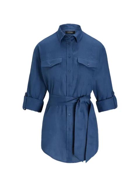 belted long-sleeve shirt by RALPH LAUREN