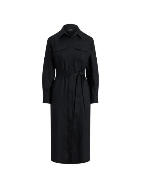 belted patch-pocket midi shirt dress by RALPH LAUREN