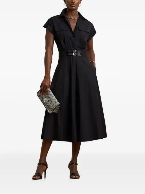 belted shirt midi dress by RALPH LAUREN