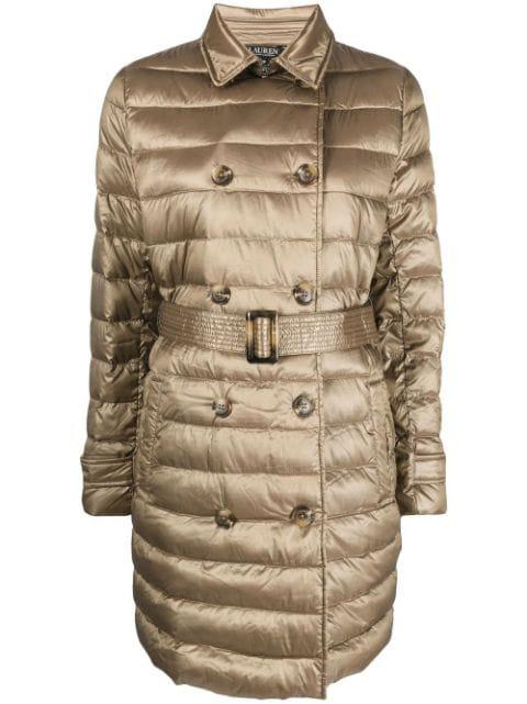 belted-waist padded coat by RALPH LAUREN