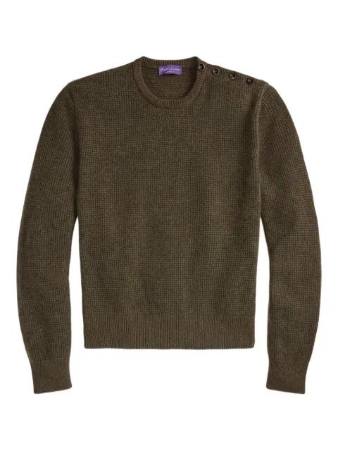 birdseye button-detail sweater by RALPH LAUREN