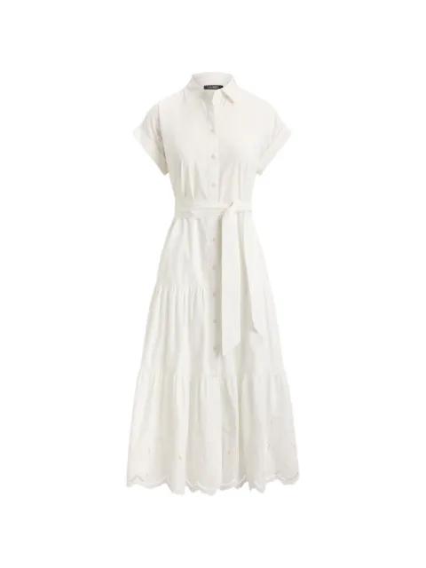 broderie-anglaise tiered midi dress by RALPH LAUREN