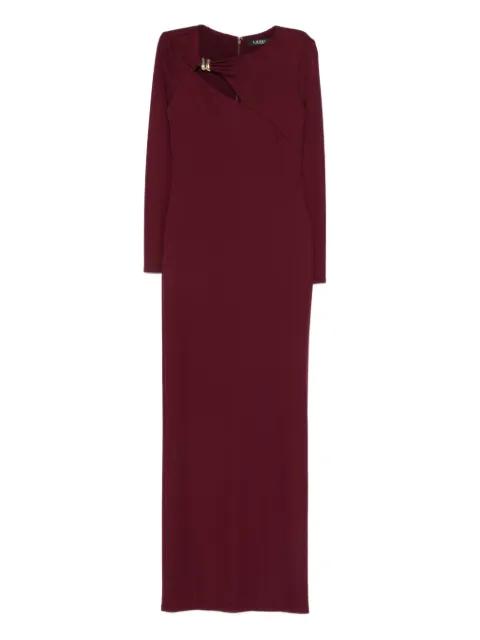 brooch long-sleeve maxi dress by RALPH LAUREN