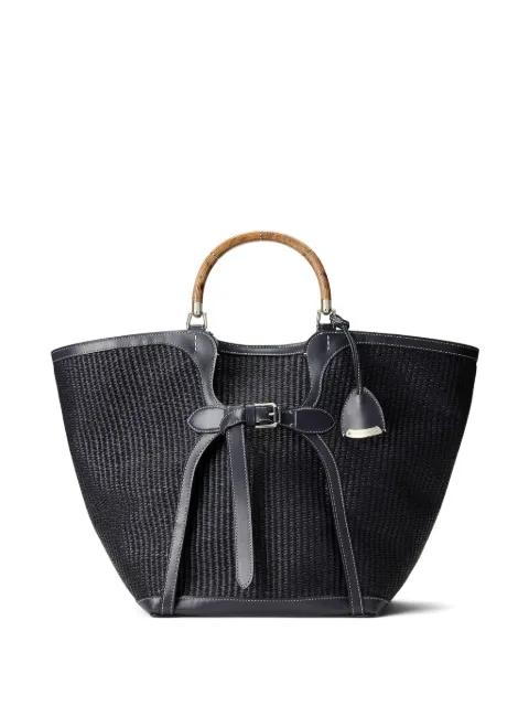 burl wood braided large tote bag by RALPH LAUREN