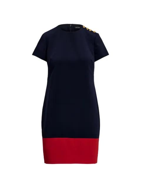 button colour-block mini dress by RALPH LAUREN