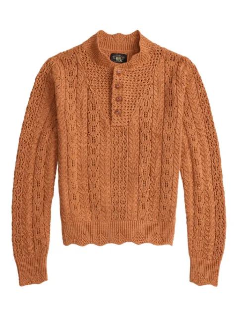 buttoned open-knit sweater by RALPH LAUREN