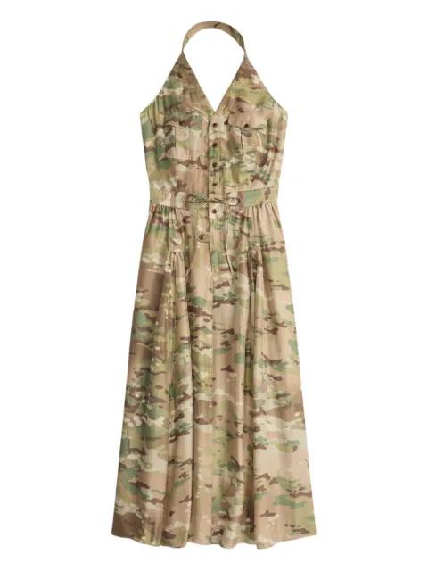 buttoned tie-waist dress by RALPH LAUREN