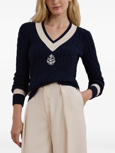 cable-knit V-neck sweater by RALPH LAUREN