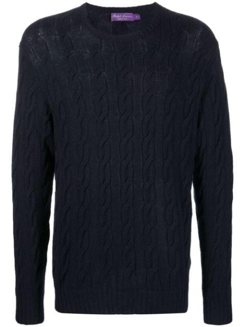 cable-knit crew neck sweater by RALPH LAUREN