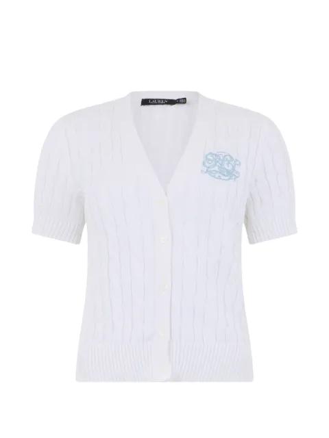 cable-knit embroidered cardigan by RALPH LAUREN