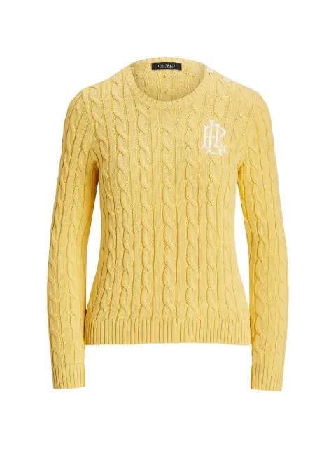 cable-knit embroidered sweater by RALPH LAUREN