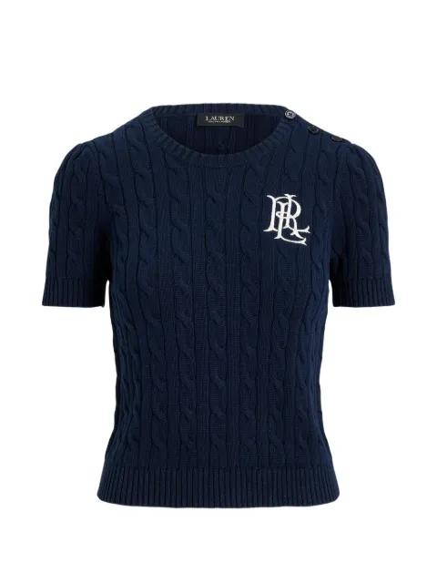 cable-knit logo-embroidered T-shirt by RALPH LAUREN