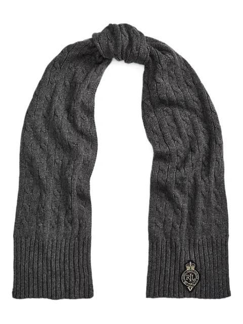 cable-knit logo-patch scarf by RALPH LAUREN