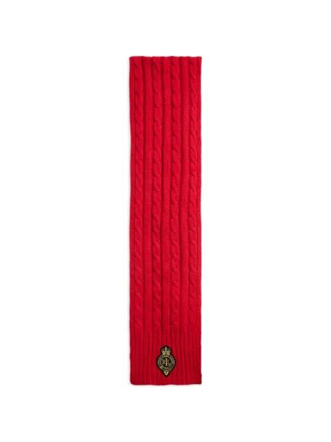 cable-knit logo-patch scarf by RALPH LAUREN