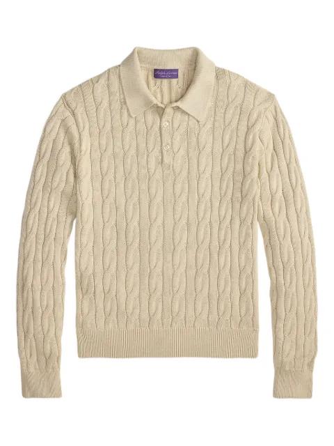 cable-knit polo sweater by RALPH LAUREN