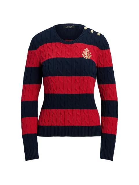 cable-knit striped sweater by RALPH LAUREN
