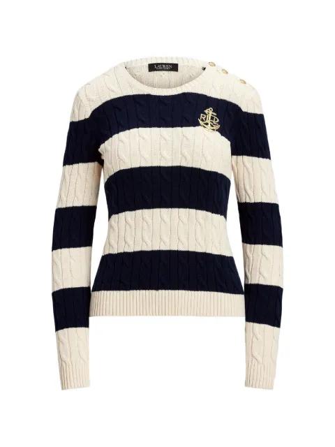 cable-knit striped sweater by RALPH LAUREN