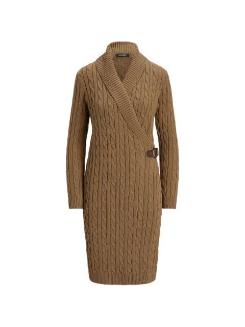cable-knit wrap dress by RALPH LAUREN