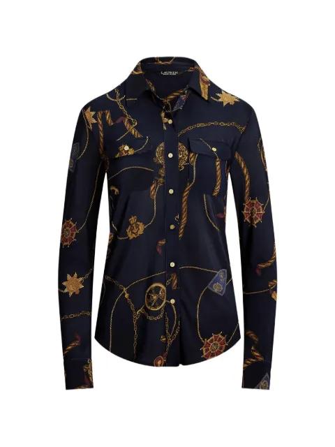 chain-print button-up shirt by RALPH LAUREN