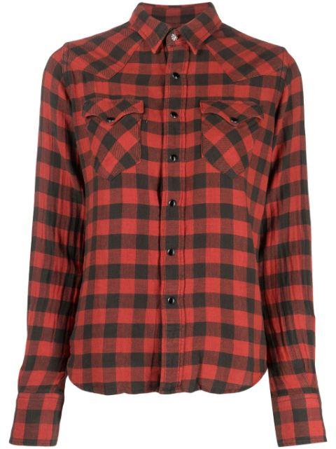 check-print linen shirt by RALPH LAUREN
