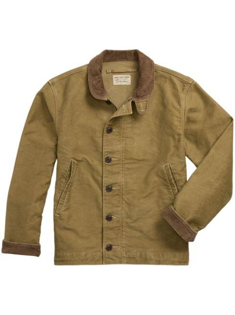corduroy-collar cotton jacket by RALPH LAUREN