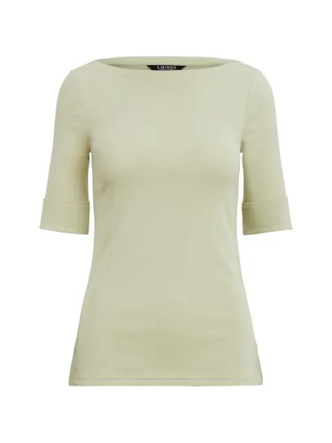 cuffed boat-neck top by RALPH LAUREN