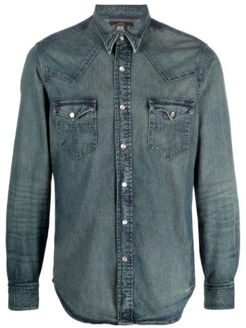 dark-wash denim shirt by RALPH LAUREN