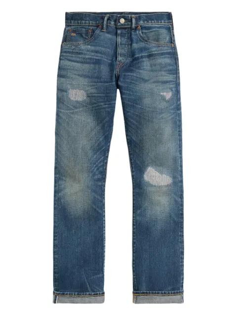 distressed straight-leg jeans by RALPH LAUREN