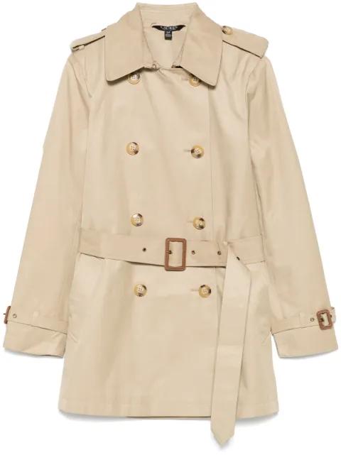 double-breasted belted trench coat by RALPH LAUREN
