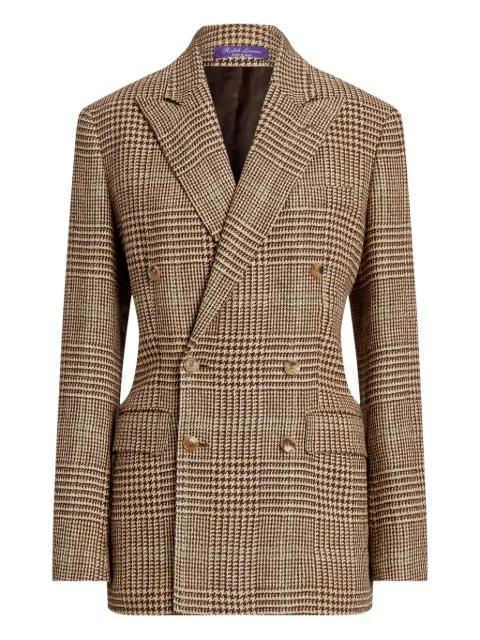 double-breasted checked blazer by RALPH LAUREN