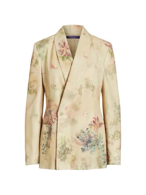double-breasted floral blazer by RALPH LAUREN