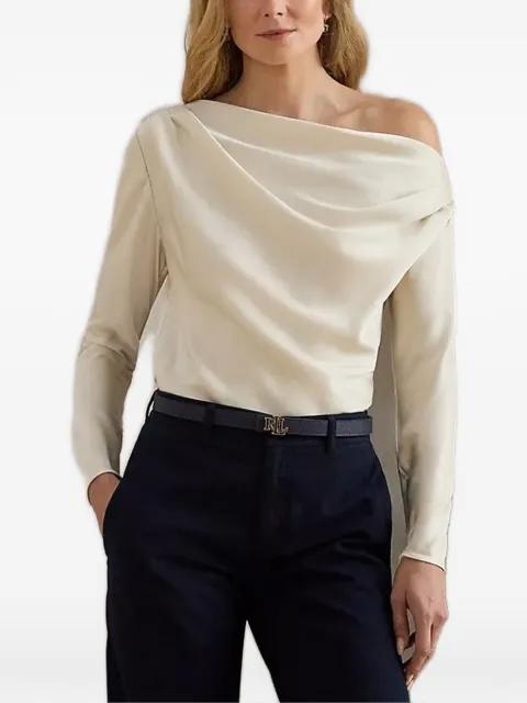 draped long-sleeve blouse by RALPH LAUREN