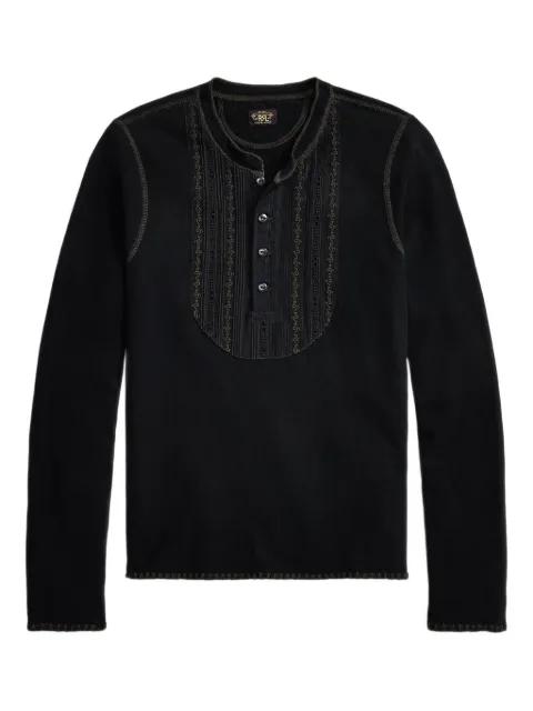 embroidered Henley T-shirt by RALPH LAUREN