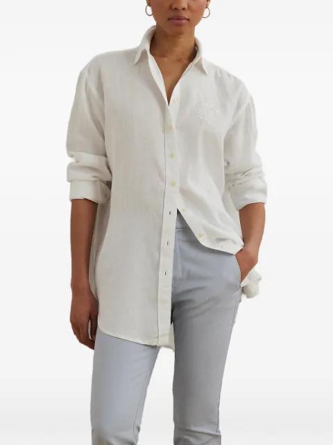 embroidered-logo button-up shirt by RALPH LAUREN