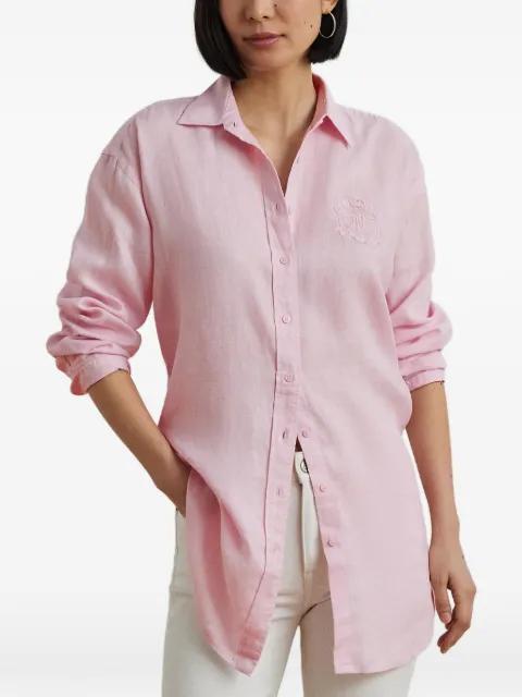 embroidered-logo long-sleeve shirt by RALPH LAUREN