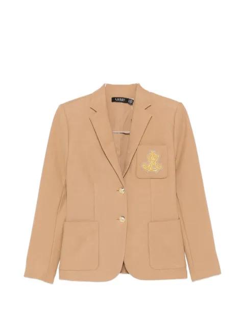 embroidery-detail chest-pocket blazer by RALPH LAUREN