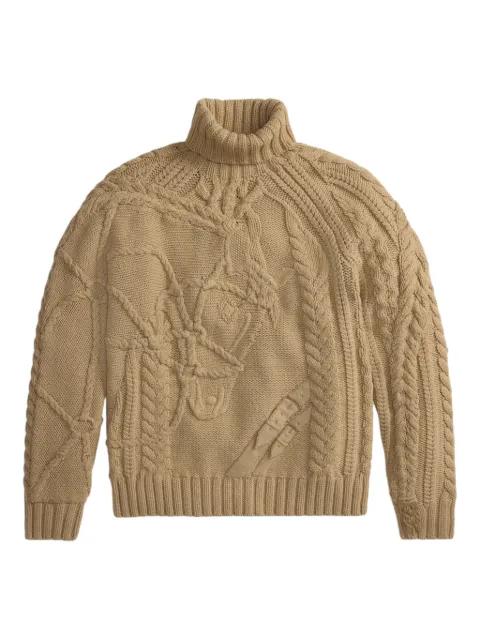 equestrian-motif cable-knit sweater by RALPH LAUREN