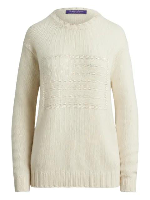 flag-motif crew-neck sweater by RALPH LAUREN