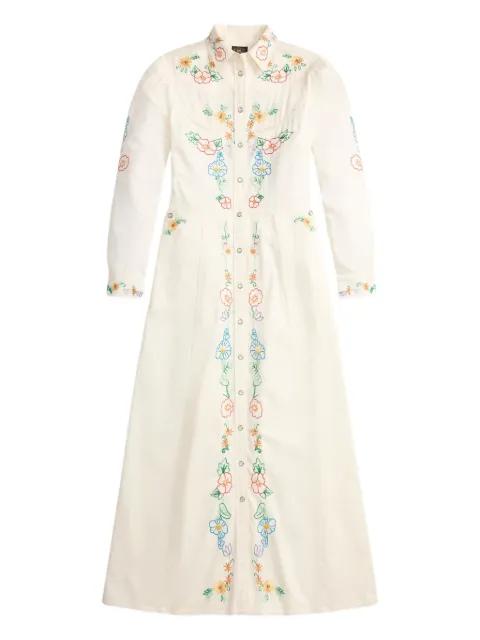 floral-embroidered midi dress by RALPH LAUREN