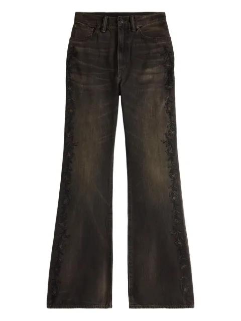 floral-embroidery flared jeans by RALPH LAUREN