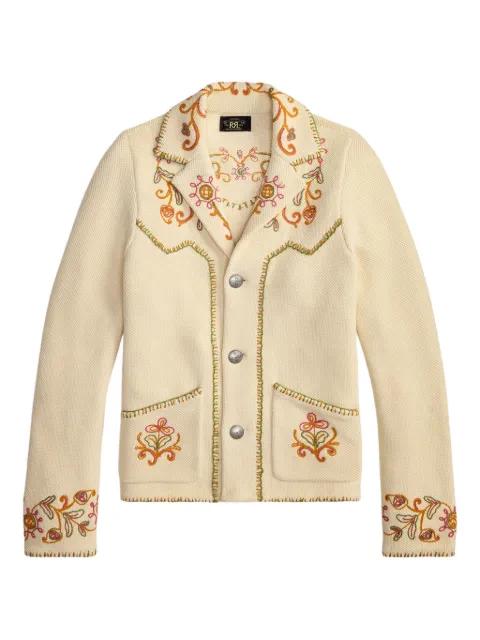 floral-embroidery jacket by RALPH LAUREN