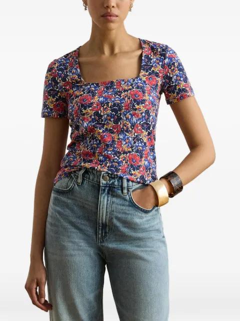 floral-print square-neck sweater by RALPH LAUREN
