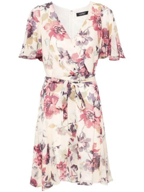 floral-print wrap dress by RALPH LAUREN