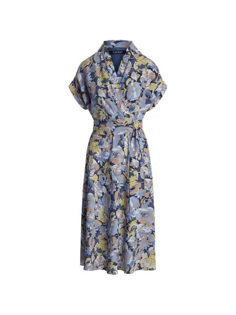 floral-print wrap-style dress by RALPH LAUREN