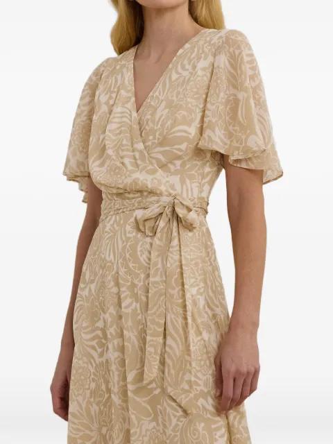 floral-print wrap-style dress by RALPH LAUREN